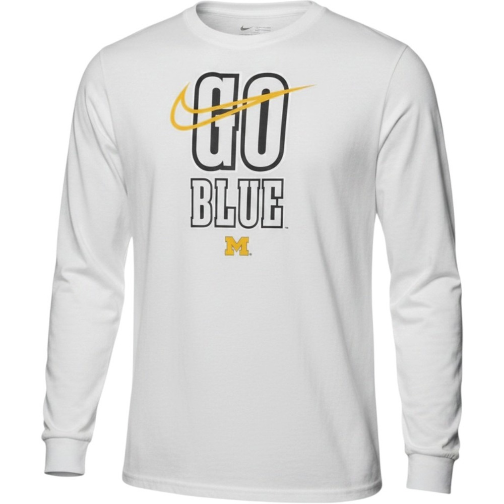 Michigan Wolverines Go Blue Performance Nike Men's T-Shirt, LARGE